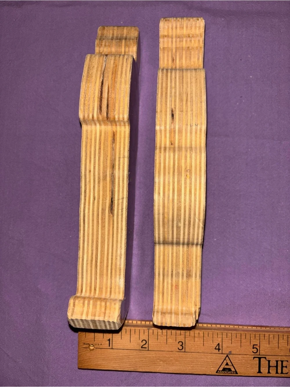 Vintage Guidecraft Mailman & Movie Usher wooden wedgie career people
